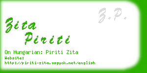 zita piriti business card